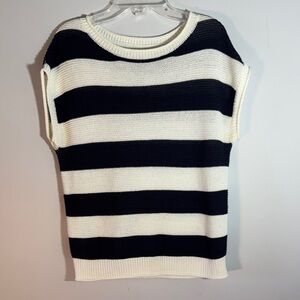 LOFT Black and White Striped Sweater